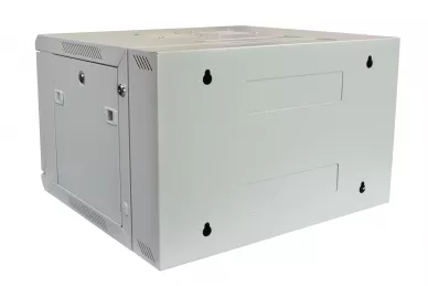 RACK 19'' 6U 550mm grauer Schrank mit Glastür, geteilt