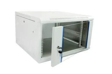 RACK 19'' 6U 600mm grauer Schrank mit Glastür