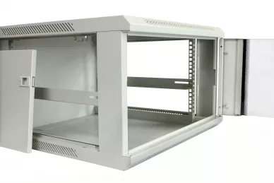 RACK 19'' 6U 600mm grauer Schrank mit Glastür