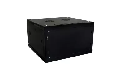 RACK 19'' 6U 600mm schwarz mit Glastür zur Montage