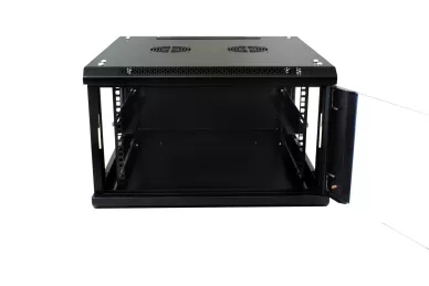 RACK 19'' 6U 600mm schwarz mit Glastür zur Montage