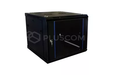 RACK 19'' 9U 600mm schwarz mit Glastür