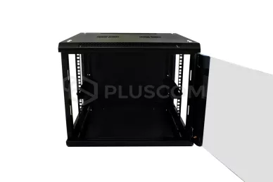 RACK 19'' 9U 600mm schwarz mit Glastür