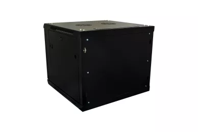 RACK 19'' 9U 600mm schwarz mit Glastür zur Montage