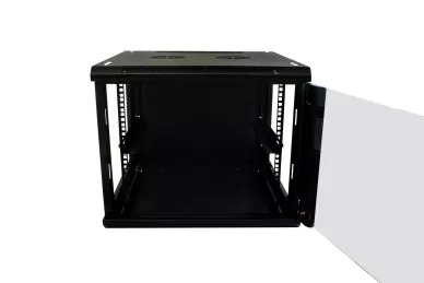 RACK 19'' 9U 600mm schwarz mit Glastür zur Montage
