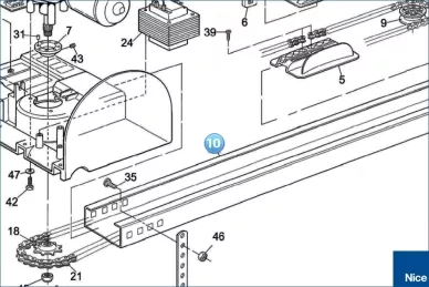 Rail L=2850mm SHEL (PMD1621R01.4610)