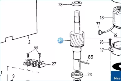 Rotor with shaft TH1551, 1561, 2261 (PECR1175.4670)