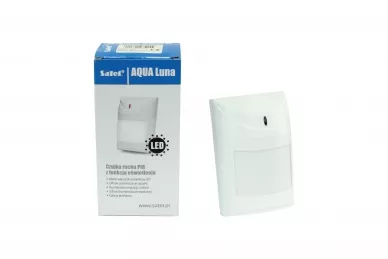 Satel AQUA Luna PIR motion detector with emergency lighting feature