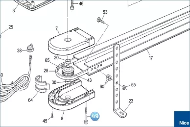 Screw mounting SPIN gearmotor to rail (49) (V6.3X38.5101)