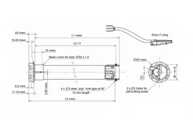 Somfy 1117224 Sunea 50 io 40/17 VVF 3m conduire