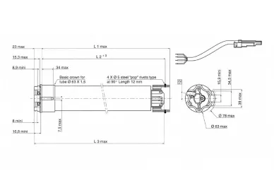 Somfy 1165019 LT 60 Jupiter 85/17 RRF 3m Antrieb