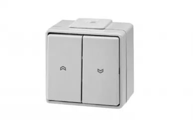 Somfy 1800008 Schlüsselschalter mit Halt, wasserdicht, Aufputz, grau