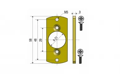 Somfy 9147337 Flachwinkel mit Bohrung für LS 40