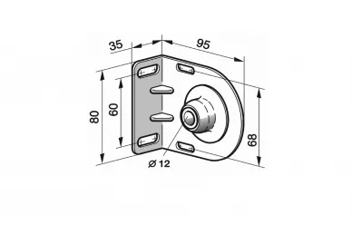 Somfy 9410633 Winkelhalterung mit Lager 12 mm