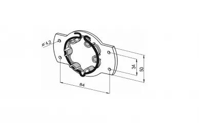 Somfy 9410715 Universalhalter für LT 50-Antriebe