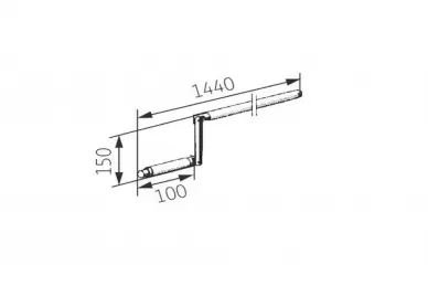 Somfy 9701384 Manivelle courte sans crochet, longueur 1440 mm