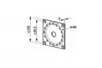 Somfy 9706034 NHK Kompakt Halterung, 100x100 mm mit Schrauben