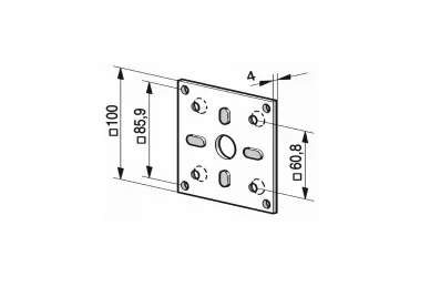 Somfy 9708549 NHK Kompakt Halterung, 100x100 mm mit Schrauben
