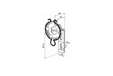 Somfy 9763606 Rollenkassettenhalter, max. 50 Nm Auslenkung 20 mm