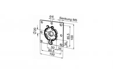 SOMFY 9763608 Mounting bracket 100x100 mm, max. 120 Nm