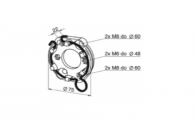 SOMFY 9910008 Universal bracket for awnings with pressed-in nuts, max. 85 Nm