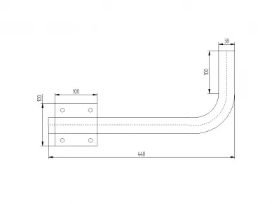 Staffa per antenna da balcone, destra