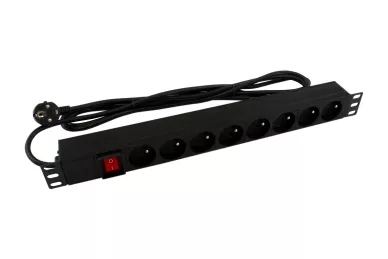 Steckdosenleiste für 19''-Rack - 8 Steckdosen mit einem Schalter