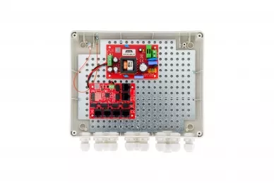Switch PoE ATTE IP-5-11-L2 dla 5 kamer IP niebuforowy z zasilaczem w obudowie zewnętrznej