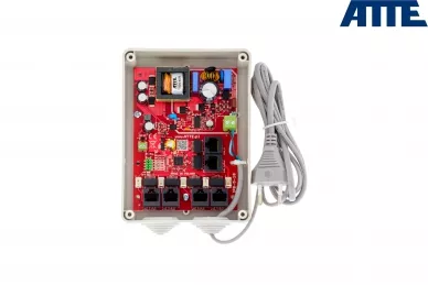 Switch PoE ATTE IPB-5-10A-S4 dla 5 kamer IP niebuforowy z zasilaczem w obudowie zewnętrznej