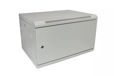 Szafa RACK 19'' 6U 450mm szara z drzwiami metalowymi