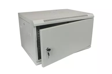 Szafa RACK 19'' 6U 450mm szara z drzwiami metalowymi