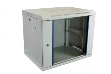 Szafa RACK 19'' 9U 450mm szara drzwi szklane