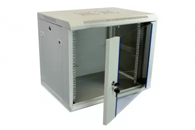 Szafa RACK 19'' 9U 450mm szara drzwi szklane
