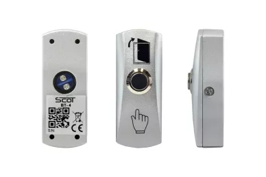 View of the button, rear, front, side: