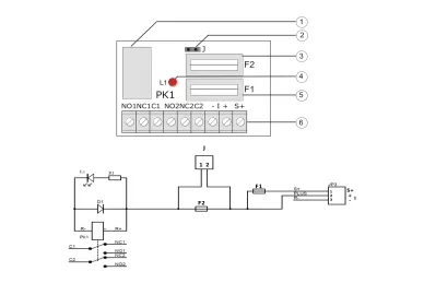 Widok ogólny modułu, schemat elektryczny: