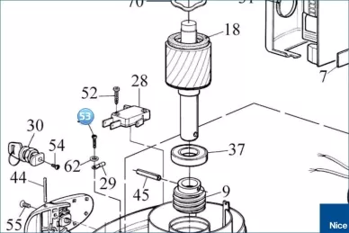 Wkręt mocujący silnik MOBY 230V (62) (V4X8.5105)