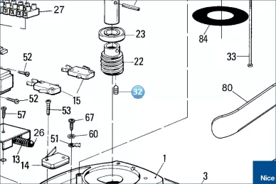 Wkręt mocujący ślimak TH2251, 2261 (32) (G8X10.5123)