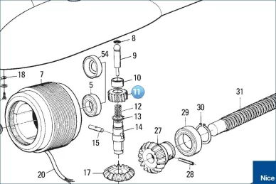 Worm wheel M=1,25 Z=22 PL4000,5015 (PMDCO.4610)