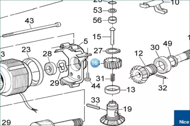 Worm wheel M=1,25 Z=34 D=24,7 WINGO4000/5000 (PMDCO8R06.4610)