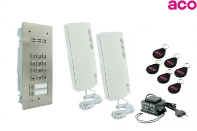 ACO 2-family intercom kit with combination lock