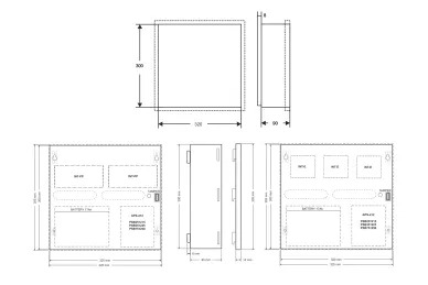 Dimensions of the housing, arrangement of elements: