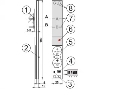 Jablotron JA-182M wireless invisible magnetic detector