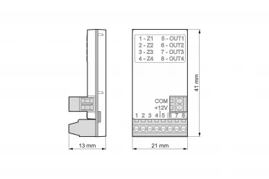 Satel ACX-210 Drahtloser Miniatur-Expander für verdrahtete Ein- und Ausgänge