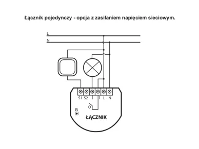 Schemat elektryczny podłączenia (łącznik pojedyńczy)
