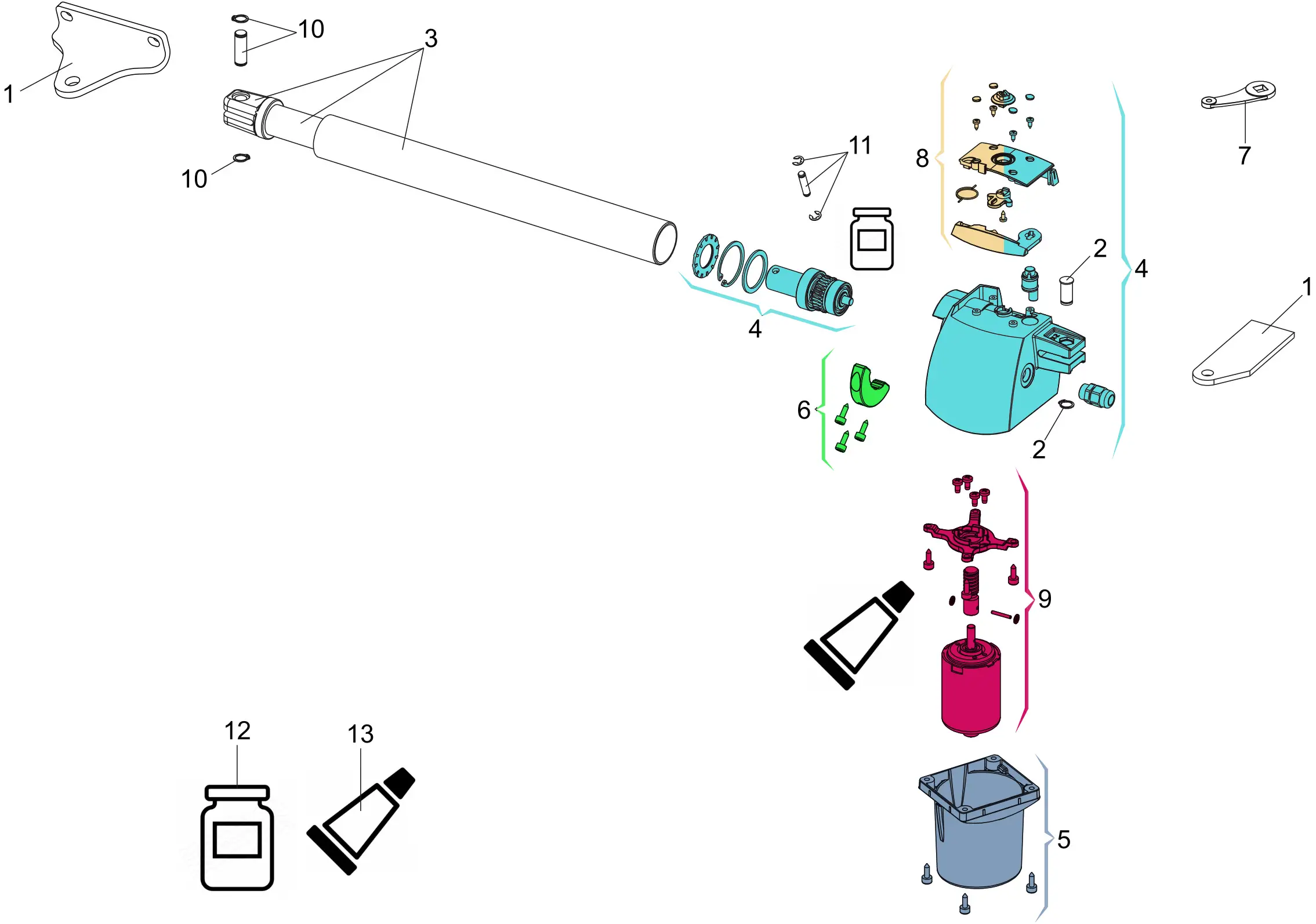 Parti di ricambio, schema di guida 