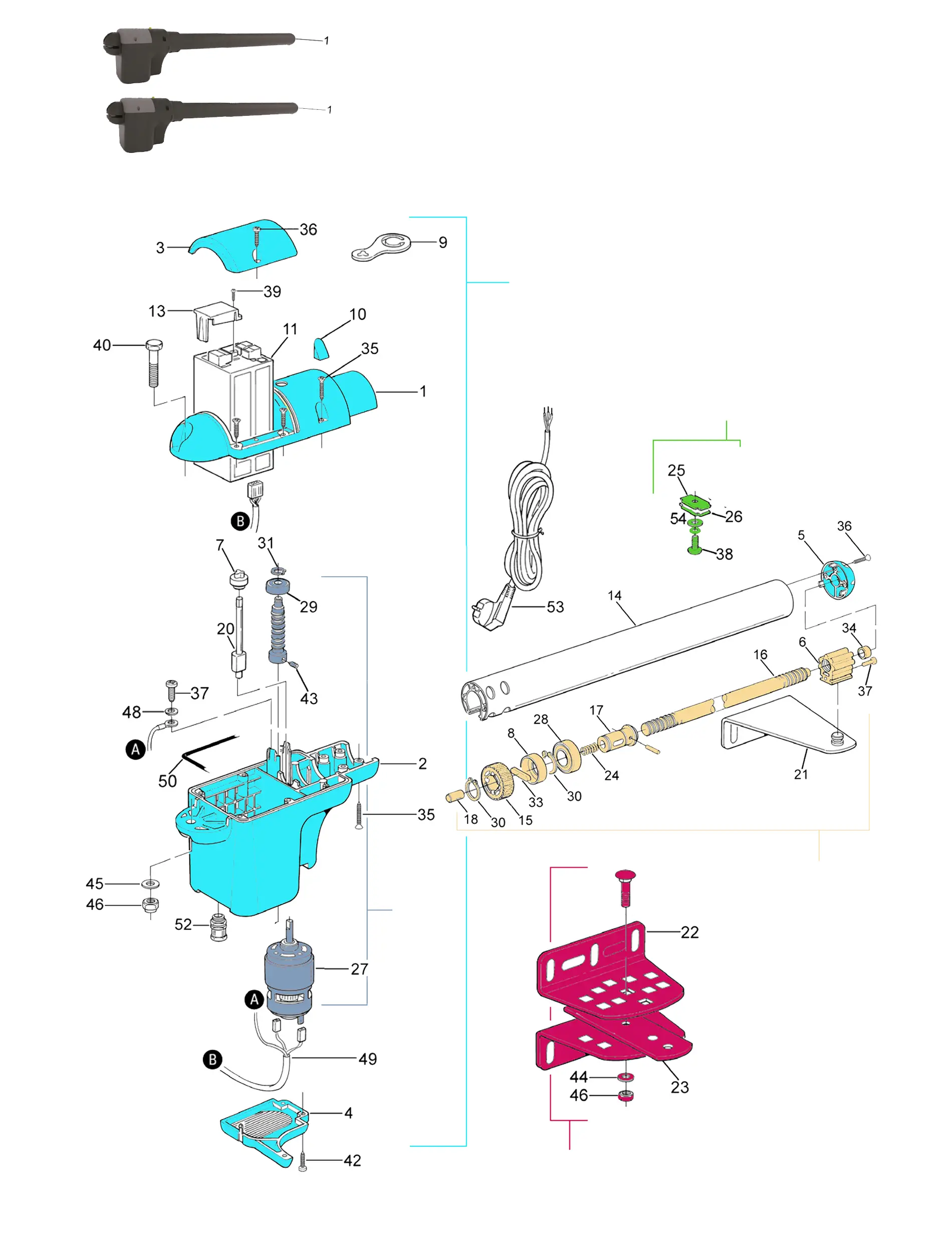 Parti di ricambio, schema di guida 