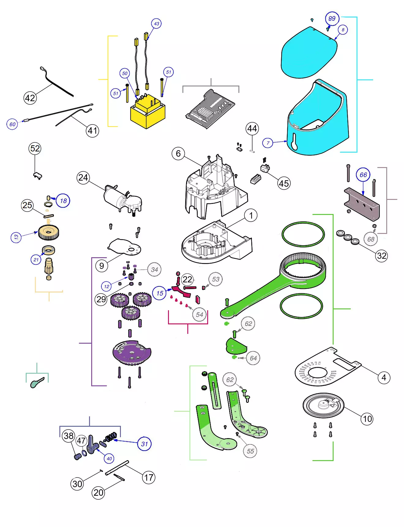 Parti di ricambio, schema di guida 