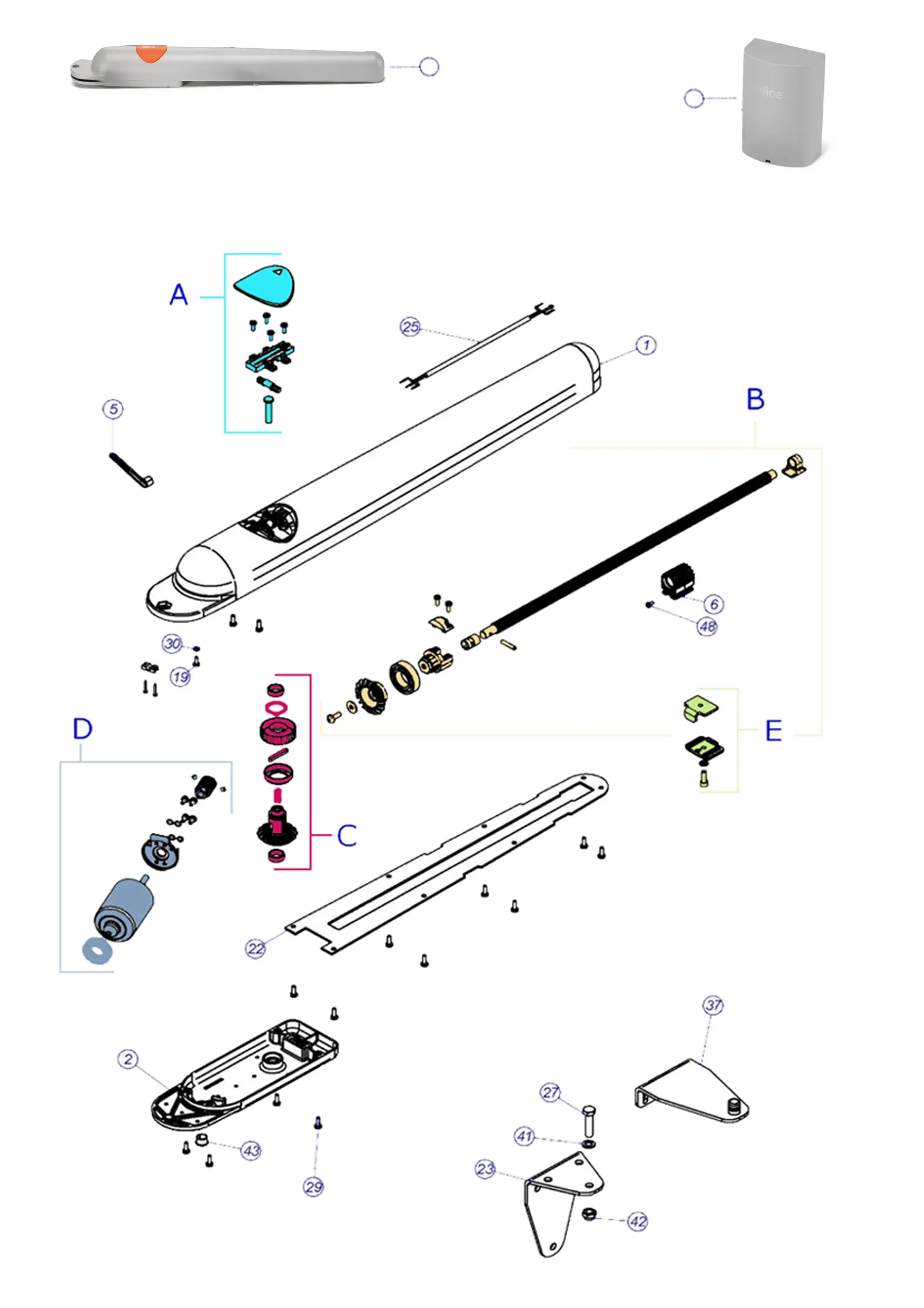 Parti di ricambio, schema di guida 