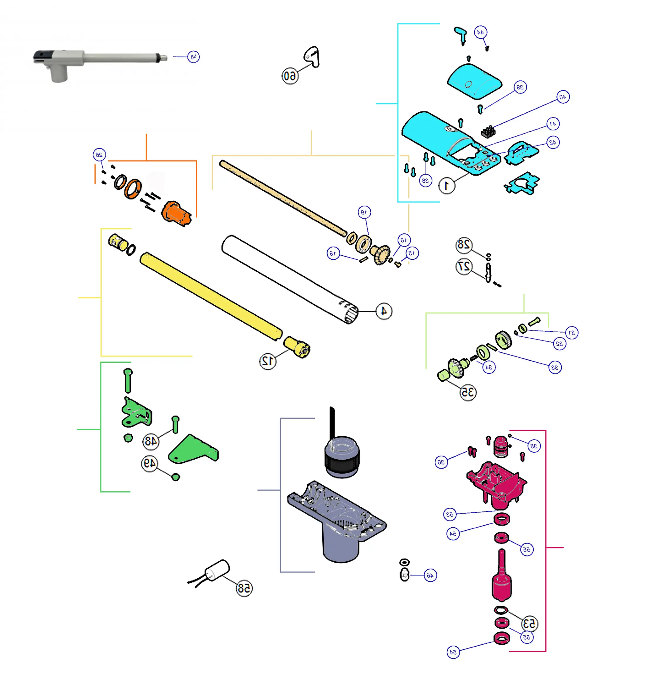 Parti di ricambio, schema di guida 