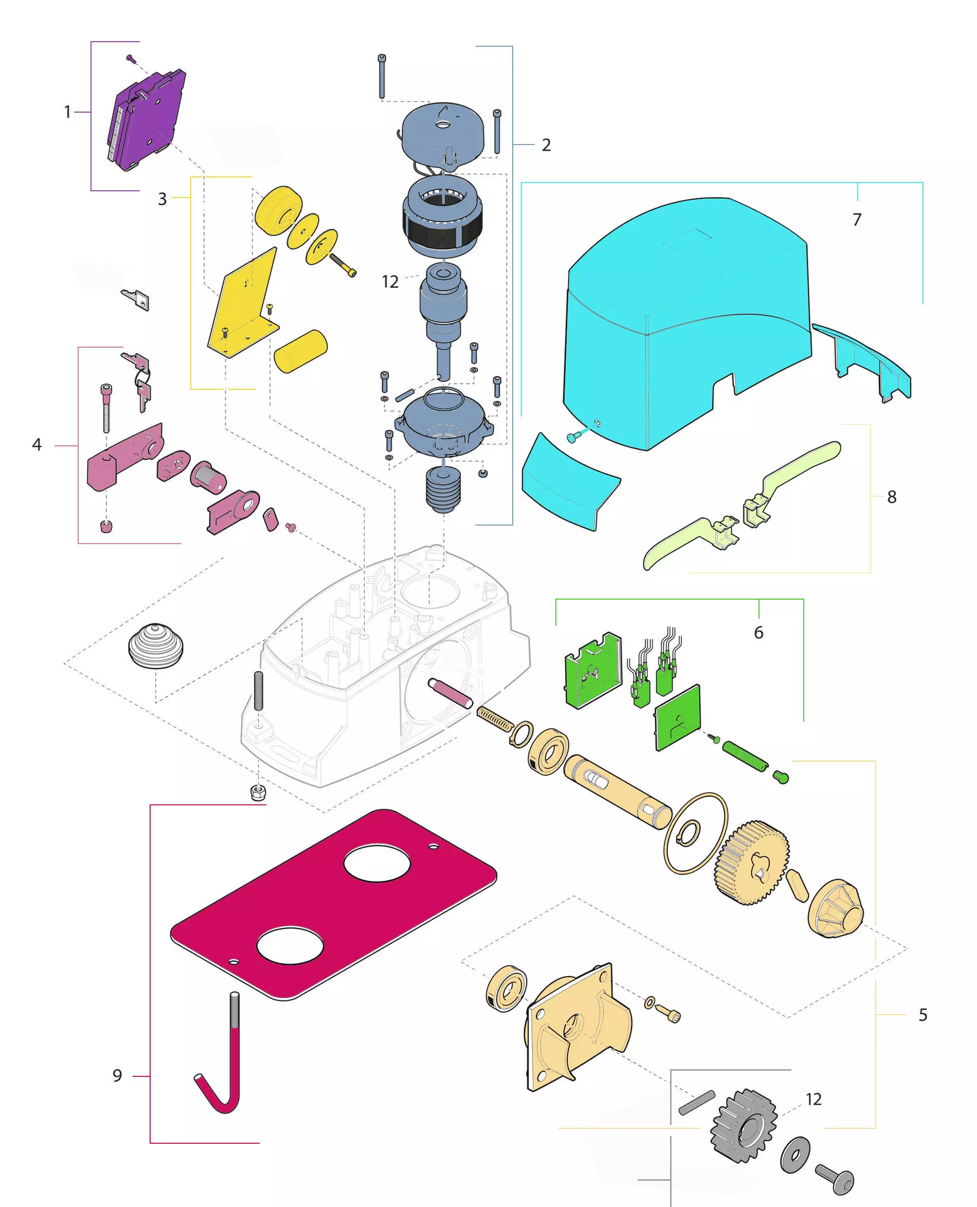Pièces de rechange, schéma de l'entraînement 